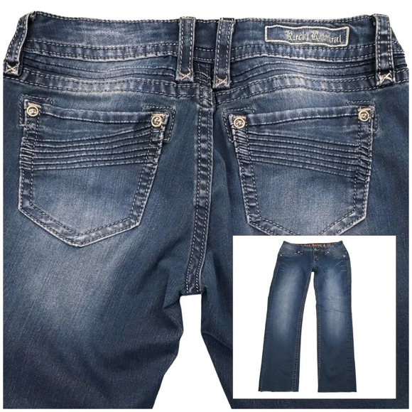 Rock Revival Gia Straight Jeans. Hem has been cut. RAW HEM 27” Inseam. 30” W - Picture 14 of 14